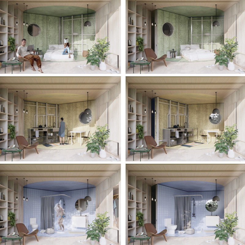 Rotatable Home Featuring Cross-Laminated Timber Panels and Integrated Water Solutions