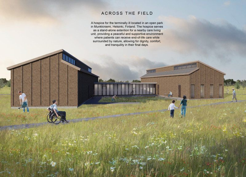 Natural Light-Filled Spaces Embraced by Warm Brick and Tranquil Courtyards in Palliative Care Design