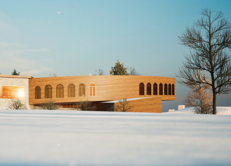 Cedar-Clad Sanctuary Embracing Well-Being Through Healing Gardens and Communal Spaces