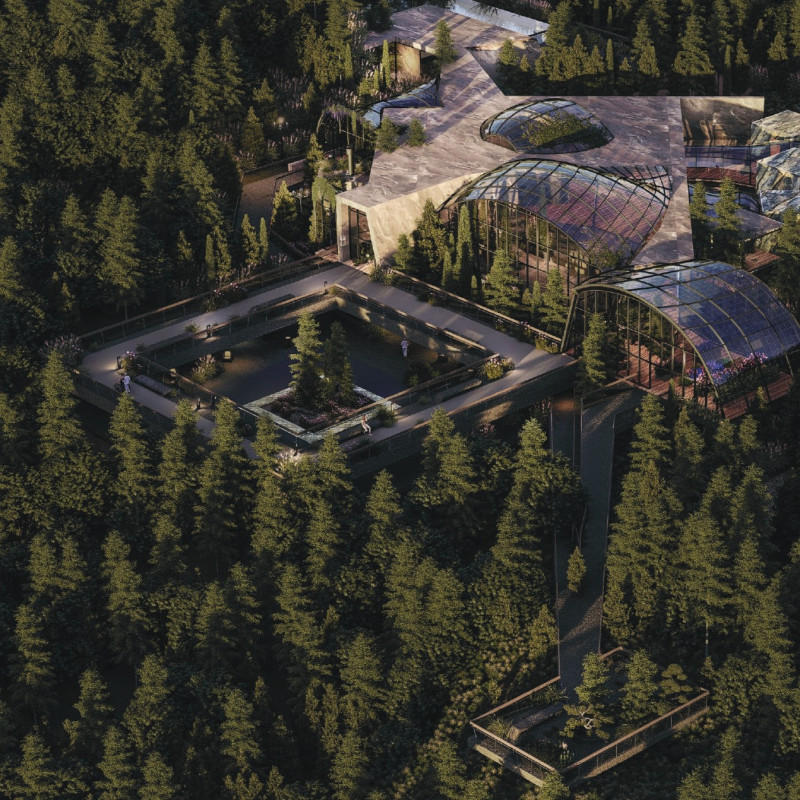 Natural Stone Integration and Glass Embrace in Appalachian Hospice Design