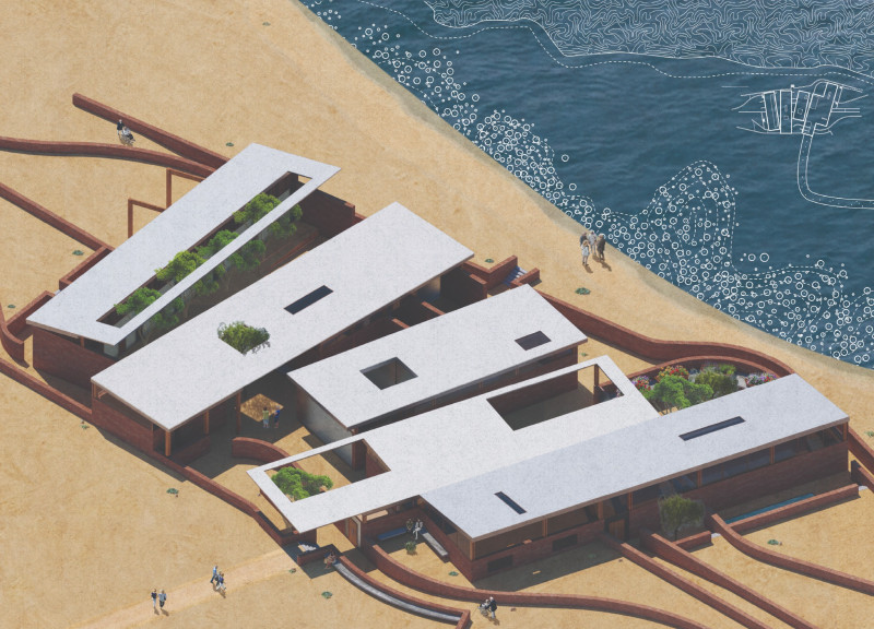 Light-Filled Spaces with Transparent Glass and Warm Brick Integration for Community Living