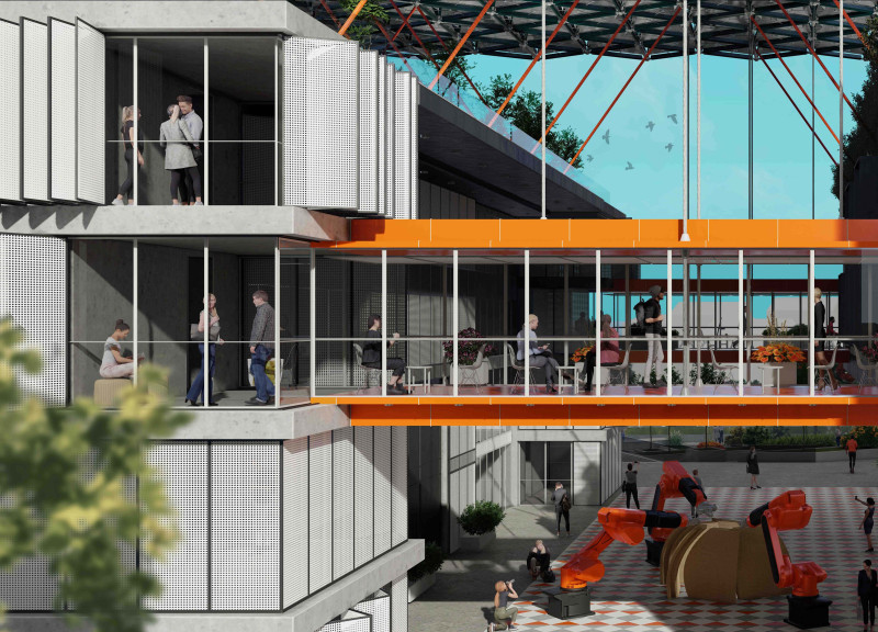 Biophilic Design Supported by Modular Steel Frames and Eco-Friendly Polycarbonate in a Community-Focused Research Institute