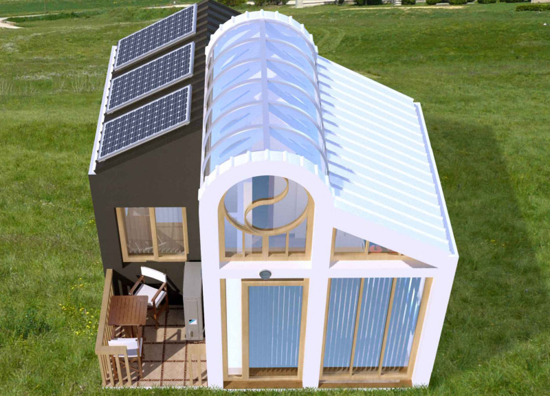 Charred Wooden Shingles and Composite Insulation in a Human-Centric Residential Retreat