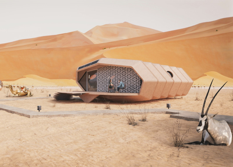 Biophilic Design Using Adobe and Reclaimed Wood in Desert Lodges