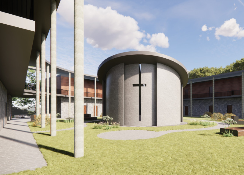 Natural Stone and Sustainable Wood Create a Tranquil Hospice Experience