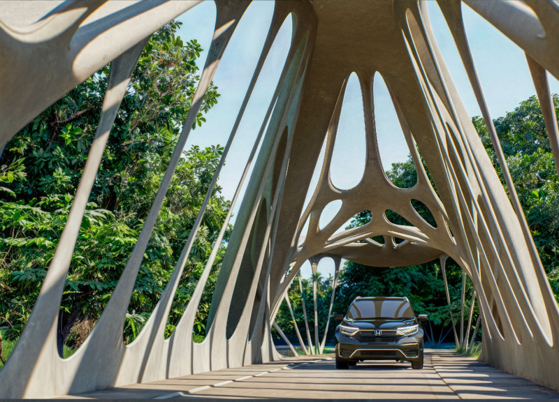 Latticework and 3d Printed Concrete Form a Sustainable Pedestrian Crossing