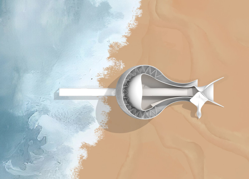 Curvilinear Form Enhanced by Etfe Roofing with Concrete and Wood Integration Serving Educational Functions