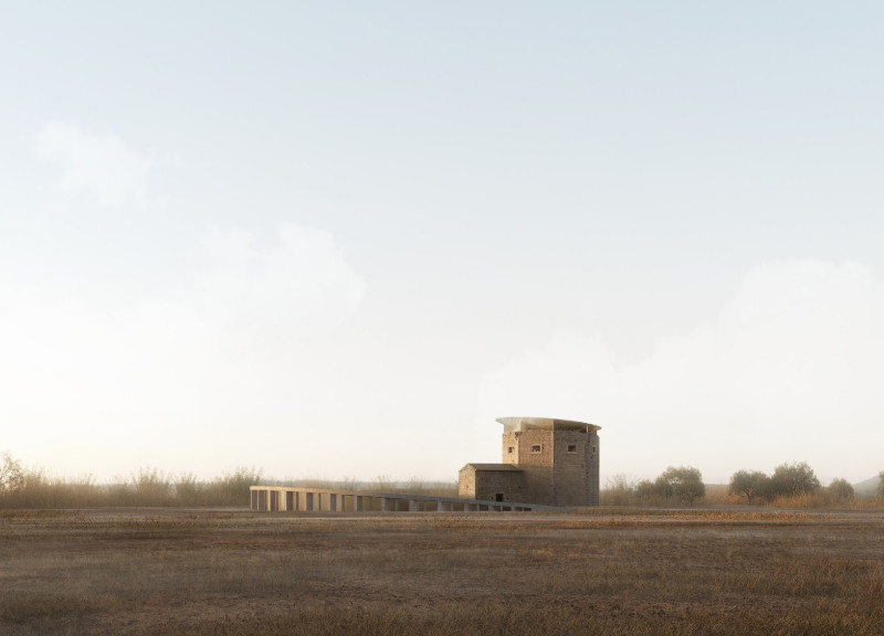 Circular Space Enveloped in Natural Light with Stone and Wood Integration