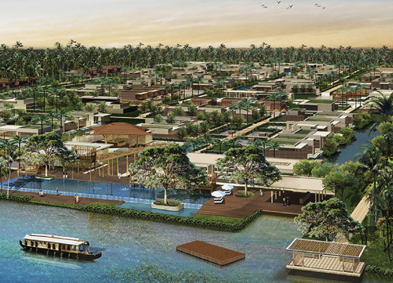 Charred Shingles and Reclaimed Wood Enhance Eco-Friendly Lodge Amidst Kerala's Backwaters