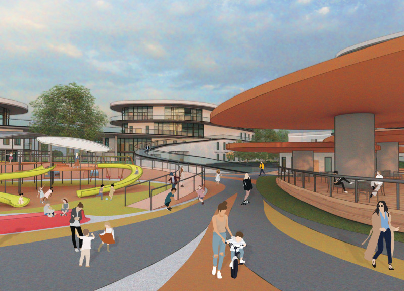 Green Roofs and Flexible Classrooms Built with Sustainable Materials for Community Enrichment