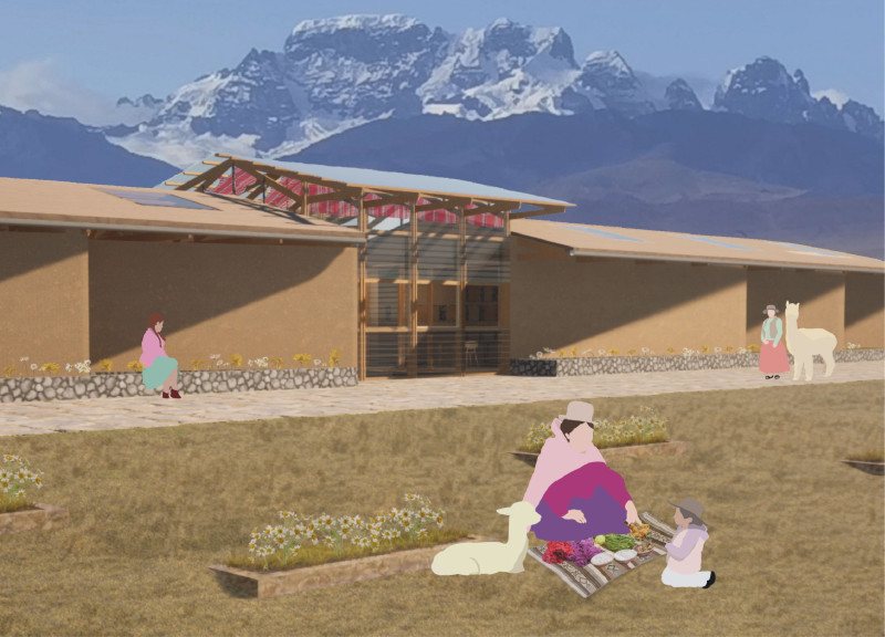 Modular Adobe Structures Featuring Handwoven Textiles for Artisan Collaboration