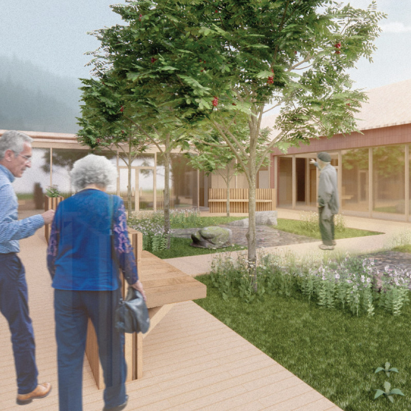 Charred Wooden Shingles and Cross-Laminated Timber Panels Elevate Community Wellness Facility