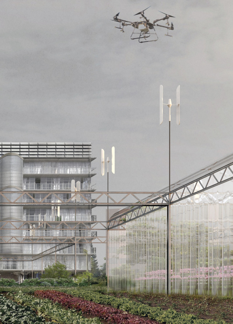 Charred Wooden Shingles and Modular Steel Framework in Community-Centered Agricultural Housing