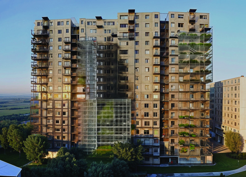 Modular Scaffolding Enhanced by Greenery and Sustainable Materials in Urban Regeneration