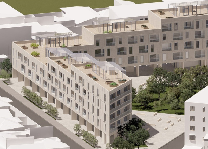 Translucent Facades and Communal Spaces Enhanced by Durable Concrete and Timber in an Urban Residential Development