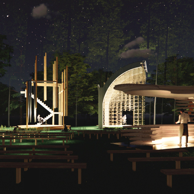 Sound-Reflecting Performance Spaces Constructed with Cross-Laminated Timber and Charred Wooden Shingles