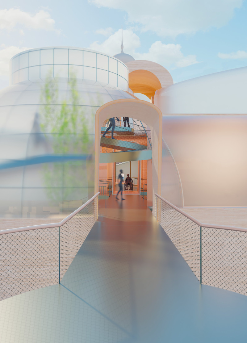 Cross-Laminated Timber Curves and Serene Garden Spaces in End-of-Life Care Facility