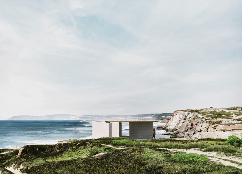 Cantilevered Balconies and Locally Sourced Wood Reinforce Living Spaces on Coastal Cliffs