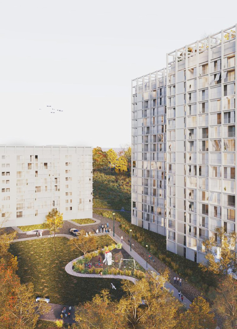 Multifunctional Community Shelter Integrated with Modular Elements and Green Roof Systems