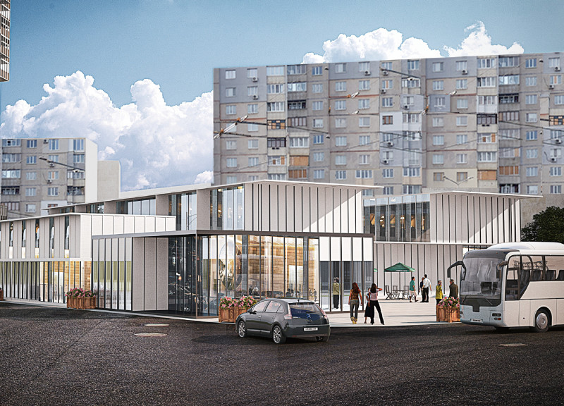 Pre-Cast Concrete Modules and Steel Frames Enhancing Urban Community Spaces