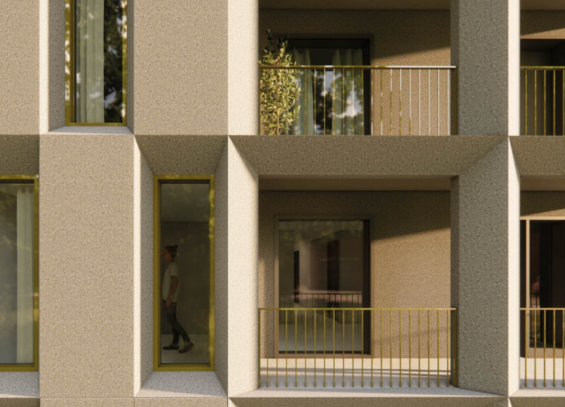 Prefabricated Concrete and Steel Frameworks Integrating Community Spaces Amidst Historical Context