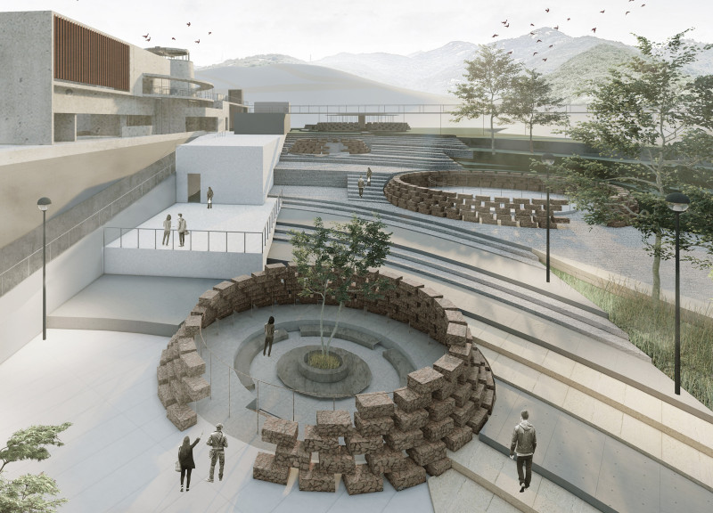 Charred Wooden Shingles and Glass Facades Enriching Urban Community Spaces