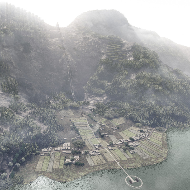 Bamboo Structures Enhancing Community Engagement Through Natural Stone Pathways in a Balinese Landscape