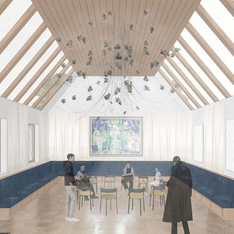 Charred Wooden Shingles and Natural Stone Create Reflective Spaces in a Contemporary Chapel