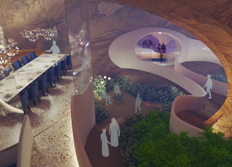 Spiral Form Constructed with Reinforced Concrete and Charred Wooden Shingles Integrating Native Flora