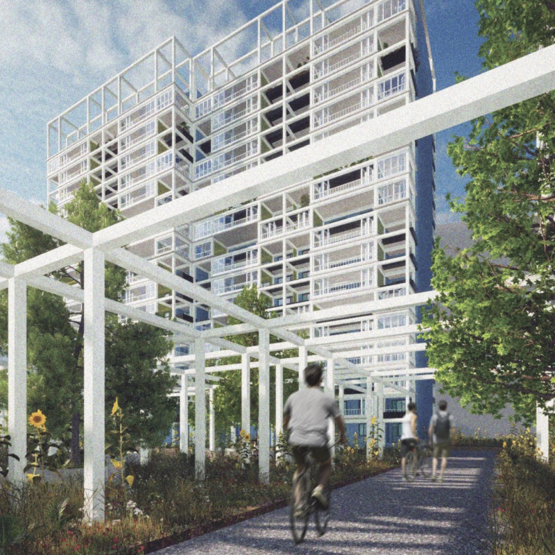 Self-Supported Balconies Enhance Concrete Living with Integrated Greenery