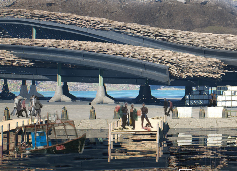 Sustainable Thatch Roof Structure Integrating Steel and Concrete for Coastal Community Resilience