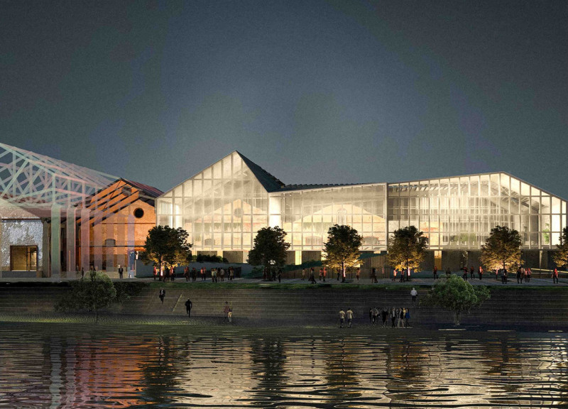 Charred Wood Accents and Glass Facades Enhance Community Hub Along Amsterdam Waterfront