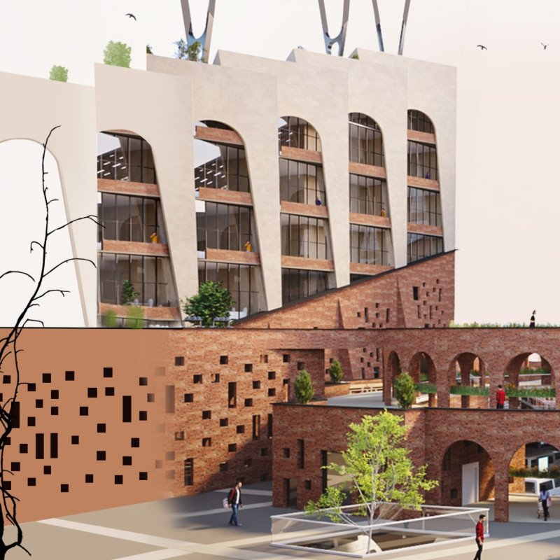 Dual Facade and Rainwater Harvesting Define a Sustainable Urban Hub