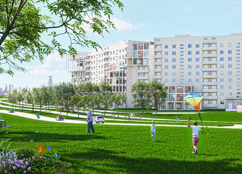 Charred Wooden Shingles and Vertical Gardens Enhance Modular Living in Urban Landscapes