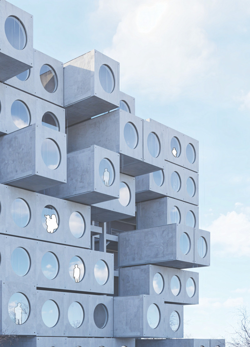 Recycled Rubber-Powered Structure with Interlocking Modular Units for Urban Living