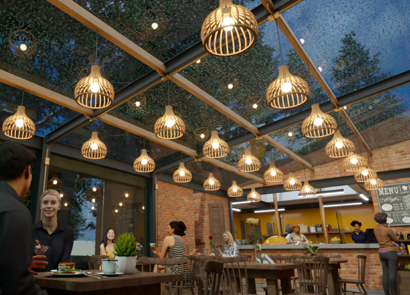Natural Light-Infused Space Featuring Local Gravel and Eco-Friendly Materials for Community Dining
