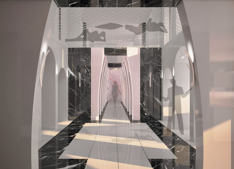 Curved Arches and Natural Materials Create Connected Co-Living Spaces