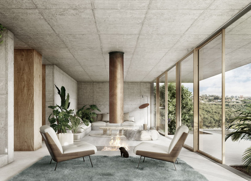 Charred Wooden Shingles and Natural Stone Create an Eco-Friendly Retreat in a Balanced Landscape