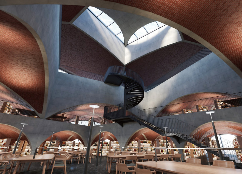 Fractal Geometry and Reddish Brick: a Sustainable Community Library in Los Angeles