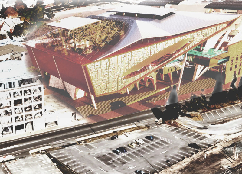 Charred Wooden Shingles and Glass Facade Create a Modern Communal Hub