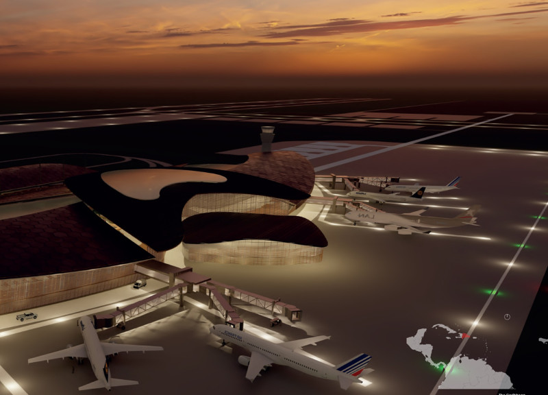 Biomimetic Terminal with Engineered Wood and Green Roofs Enhancing Regional Connectivity