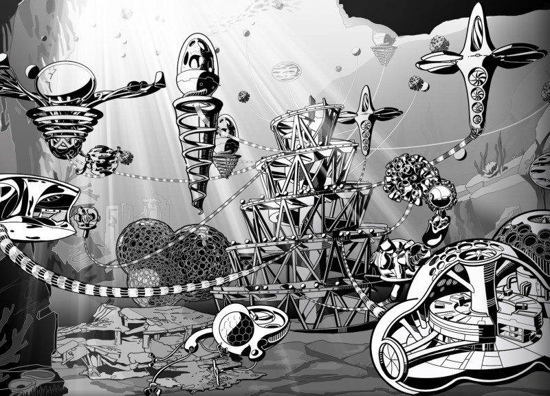 Kinetic Energy Harvesting Units and Floating Bioplastics in Submerged Community Living