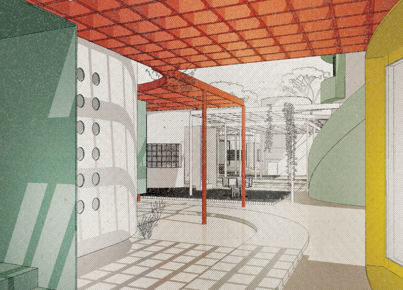 Sustainable Home Featuring Recycled Concrete and Green Roof with Flexible Layout