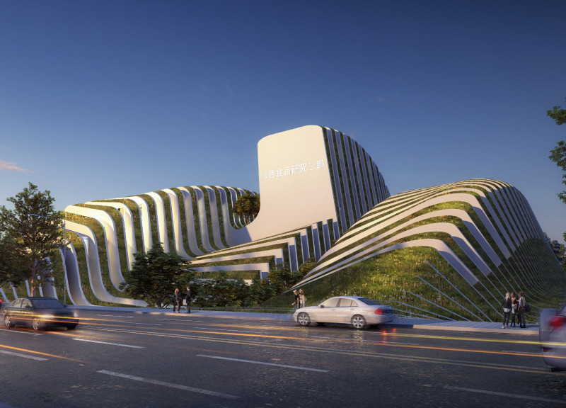 Green Roof Integration with Reinforced Concrete and Transparent Facade in Sustainable Headquarters