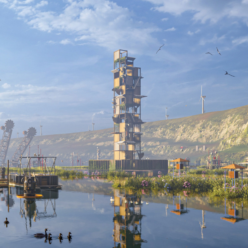 Charred Wooden Shingles and Cross-Laminated Timber Enveloping a Flexible Community Space