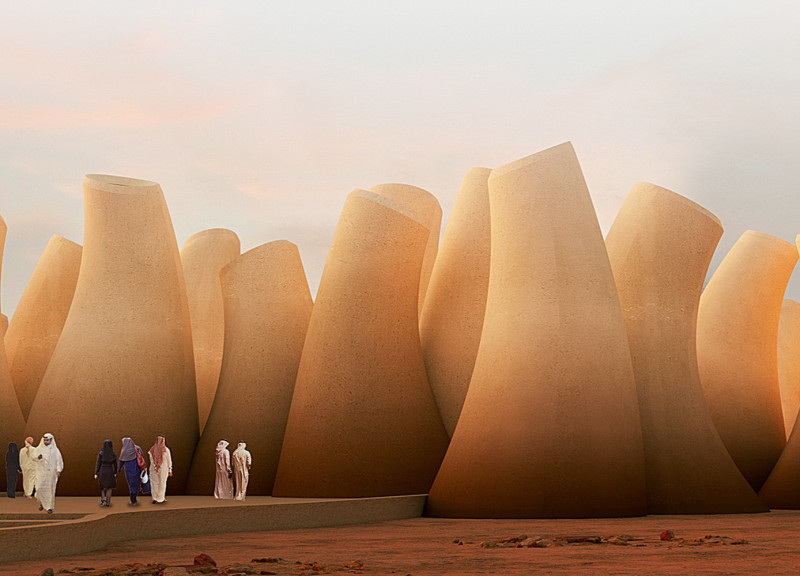 Desert-Inspired Forms Enhanced by 3d Printed Elements and Natural Stone for a Cultural Museum