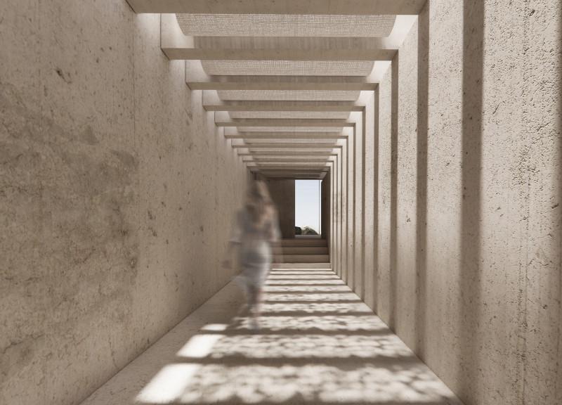 Cast Concrete and Transparent Glass Form a Multi-Faith Sanctuary Emphasizing Community Interaction