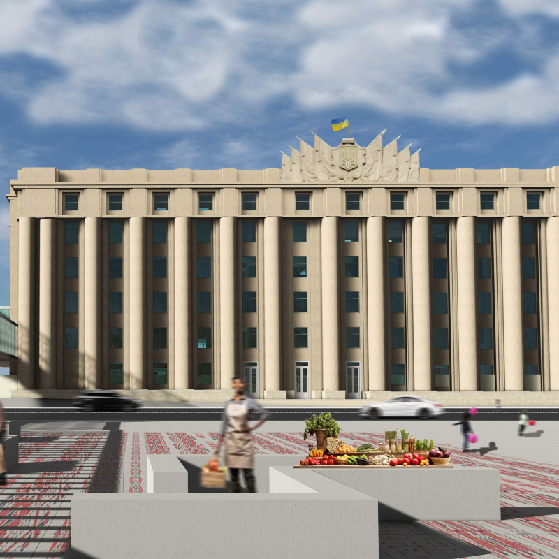 Glass Link and Local Stone Create Integrated Community Space in Kharkiv