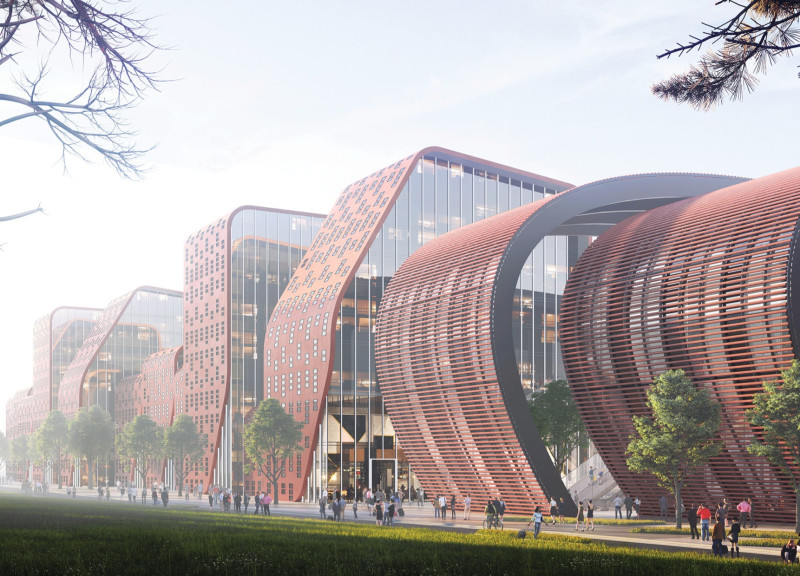 Curvilinear Form and Terracotta Facades Enhancing Community Connectivity in Urban Transit Hub