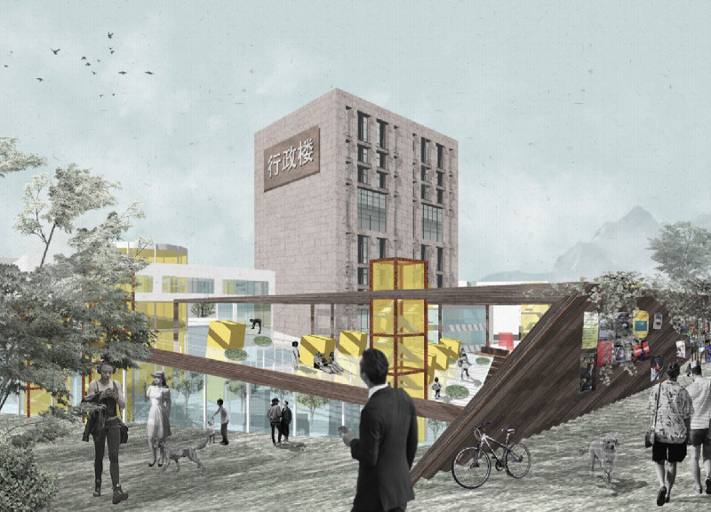 Sloping Tea House Enhanced by Green Roofs and Transparent Facades in a Cultural Education Setting